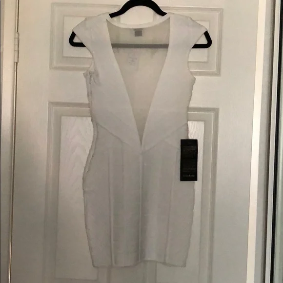 White Bebe Bandage Dress - Picture 2 of 3